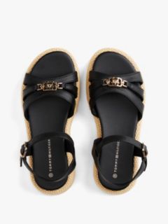 Jute TH Monogram Platform Sandals — Black 3