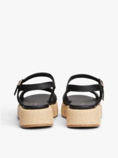 Jute TH Monogram Platform Sandals — Black 4