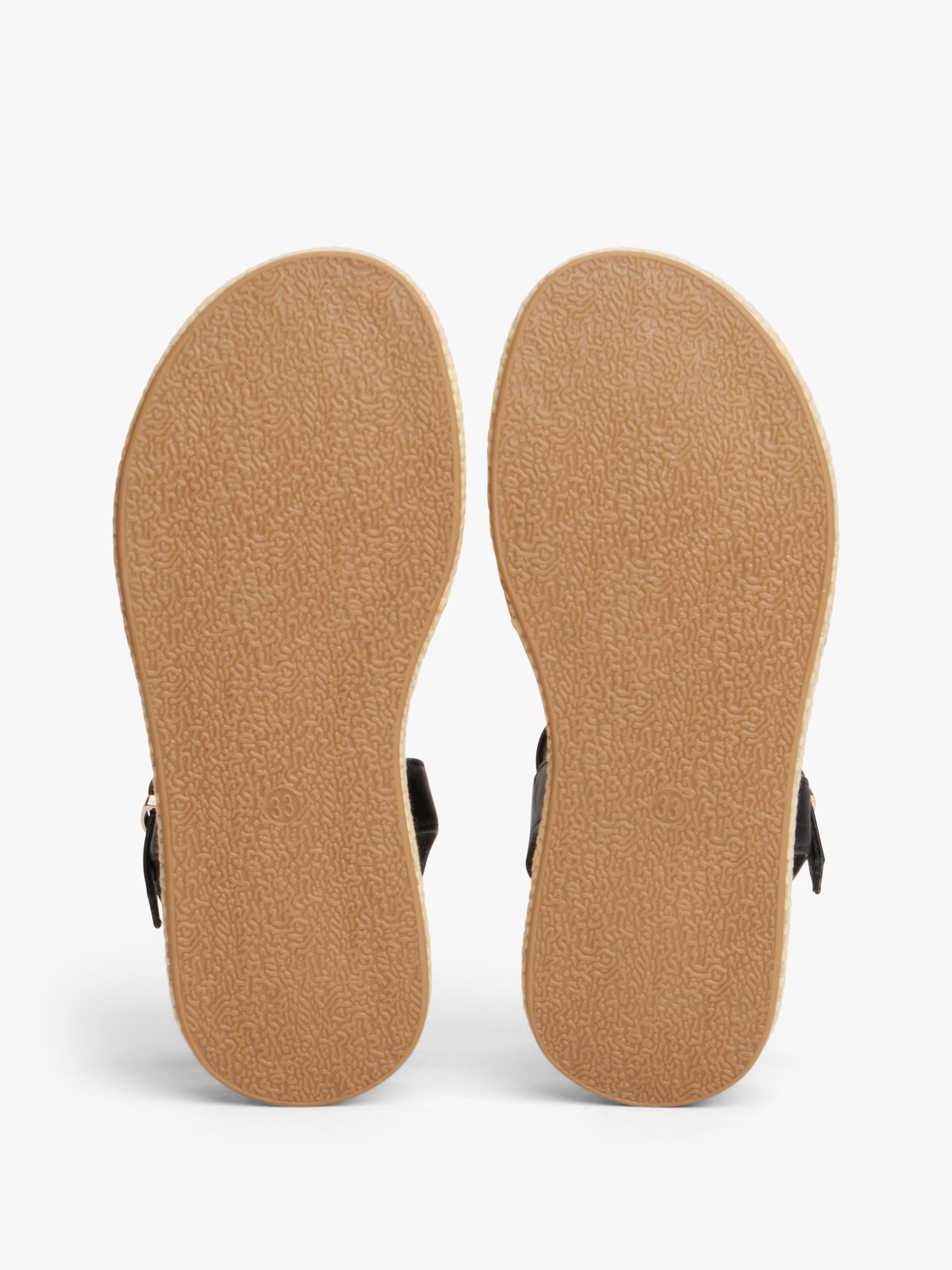 Jute TH Monogram Platform Sandals — Black