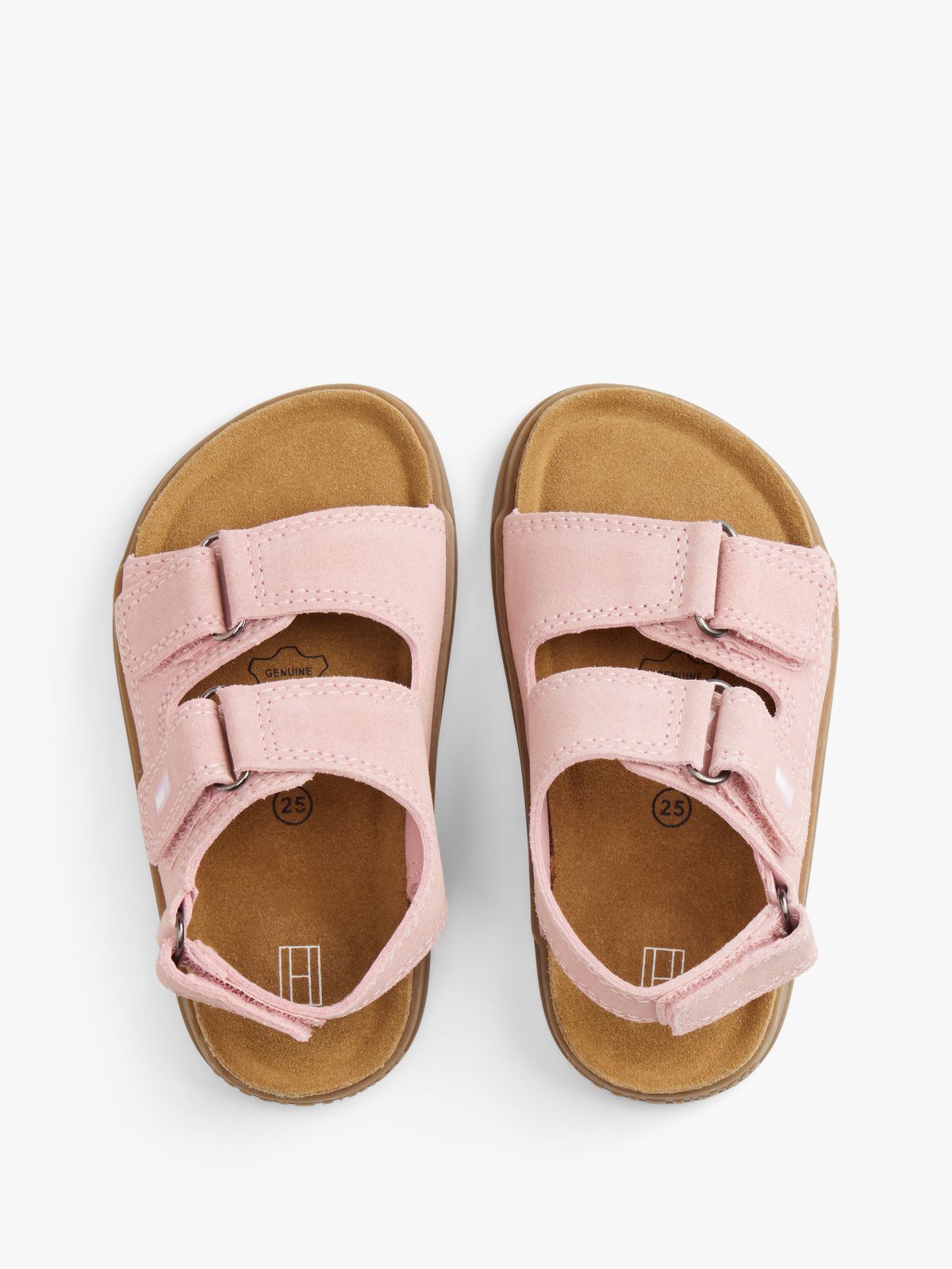 Suede Hook And Loop Sandals — Pink