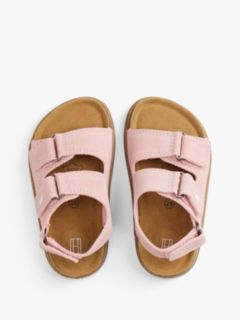 Suede Hook And Loop Sandals — Pink 3