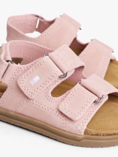 Suede Hook And Loop Sandals — Pink 6