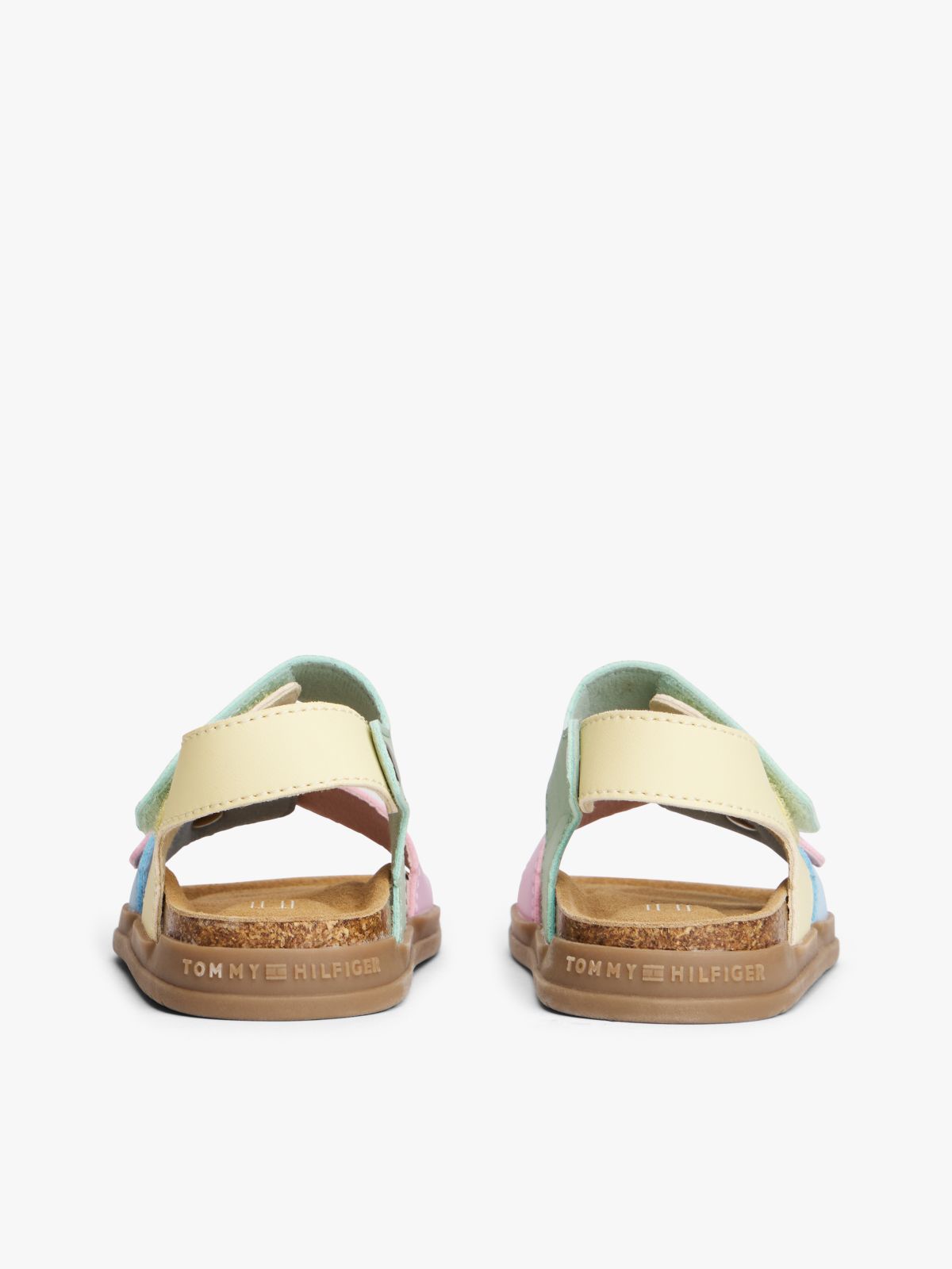 Colour-Blocked Hook And Loop Sandals — Multi