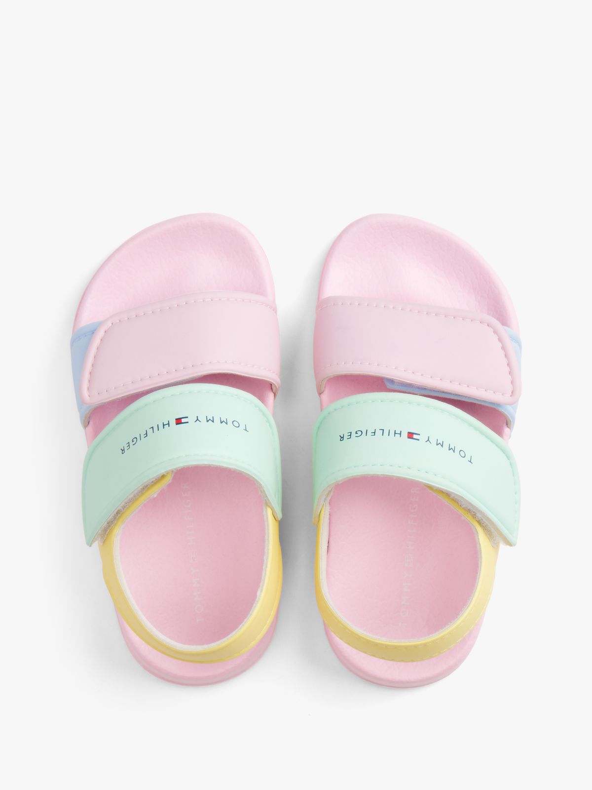 Logo Colour-Blocked Double Strap Sandals — Multi