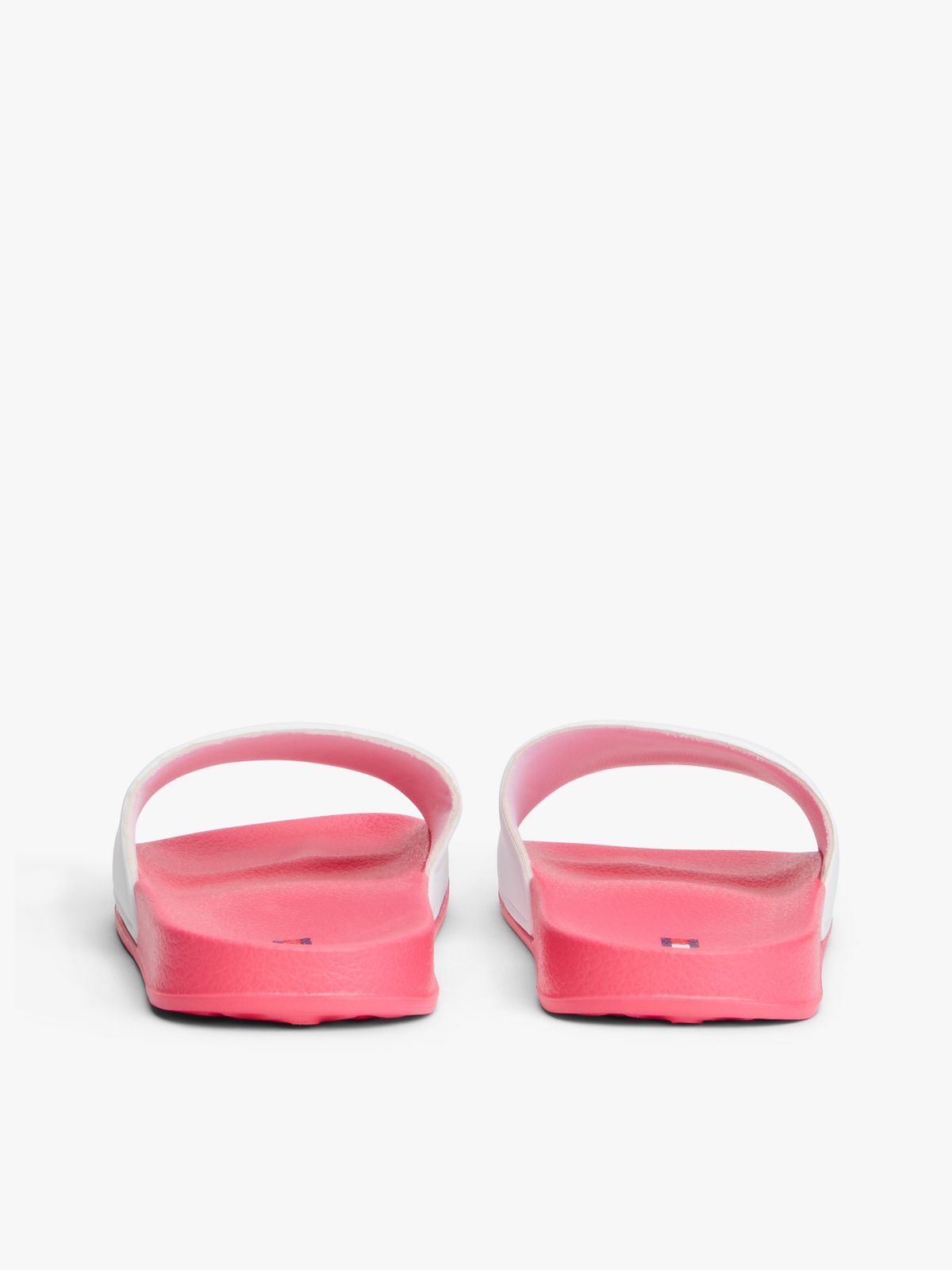 Wavy Flag Contoured Footbed Pool Slides — White