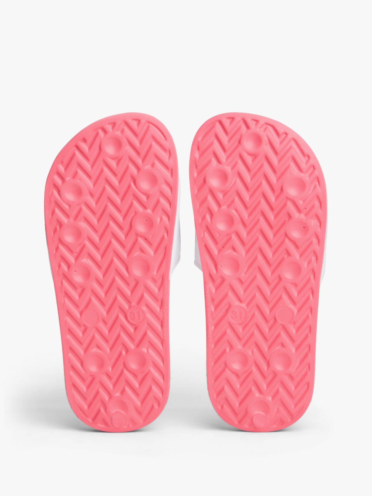 Wavy Flag Contoured Footbed Pool Slides — White