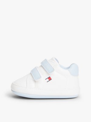 white flag hook and loop trainers for boys tommy hilfiger