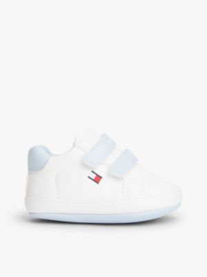 white flag hook and loop trainers for boys tommy hilfiger