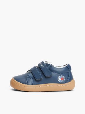 blue logo graphic mid-top trainers for kids gender inclusive tommy hilfiger