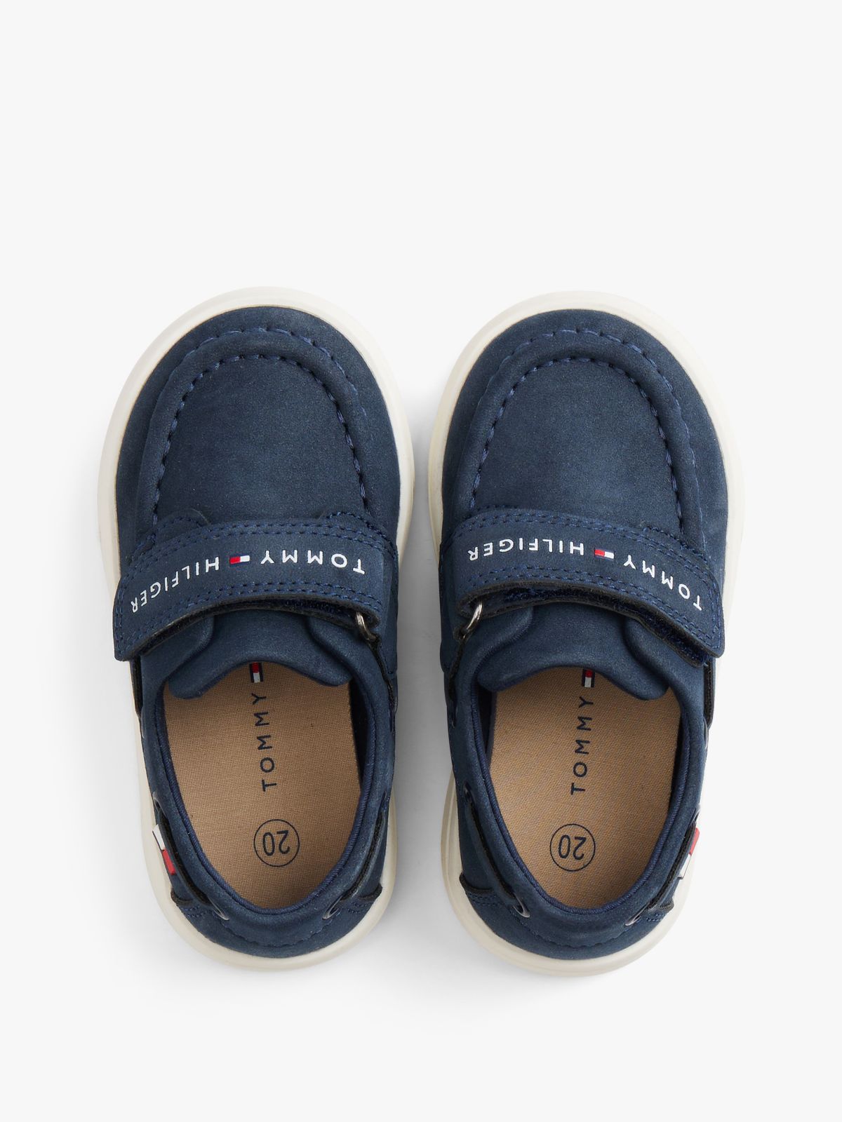 Flag Hook And Loop Boat Shoes — Blue
