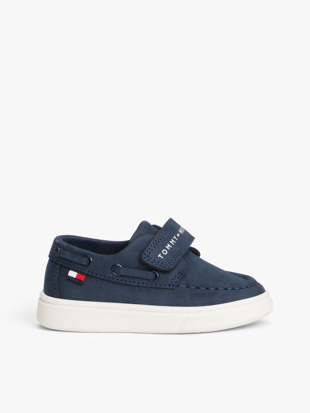Flag Hook And Loop Boat Shoes — Blue