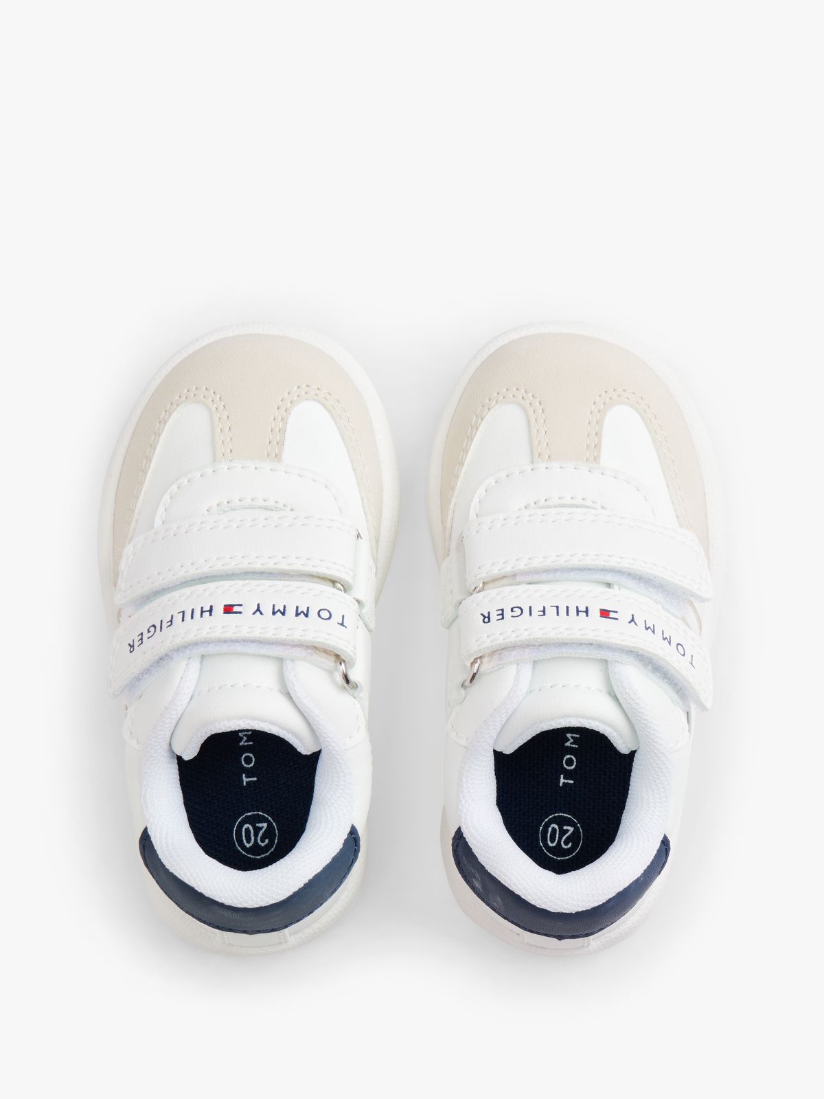 Tonal Flag Hook And Loop Trainers — Beige