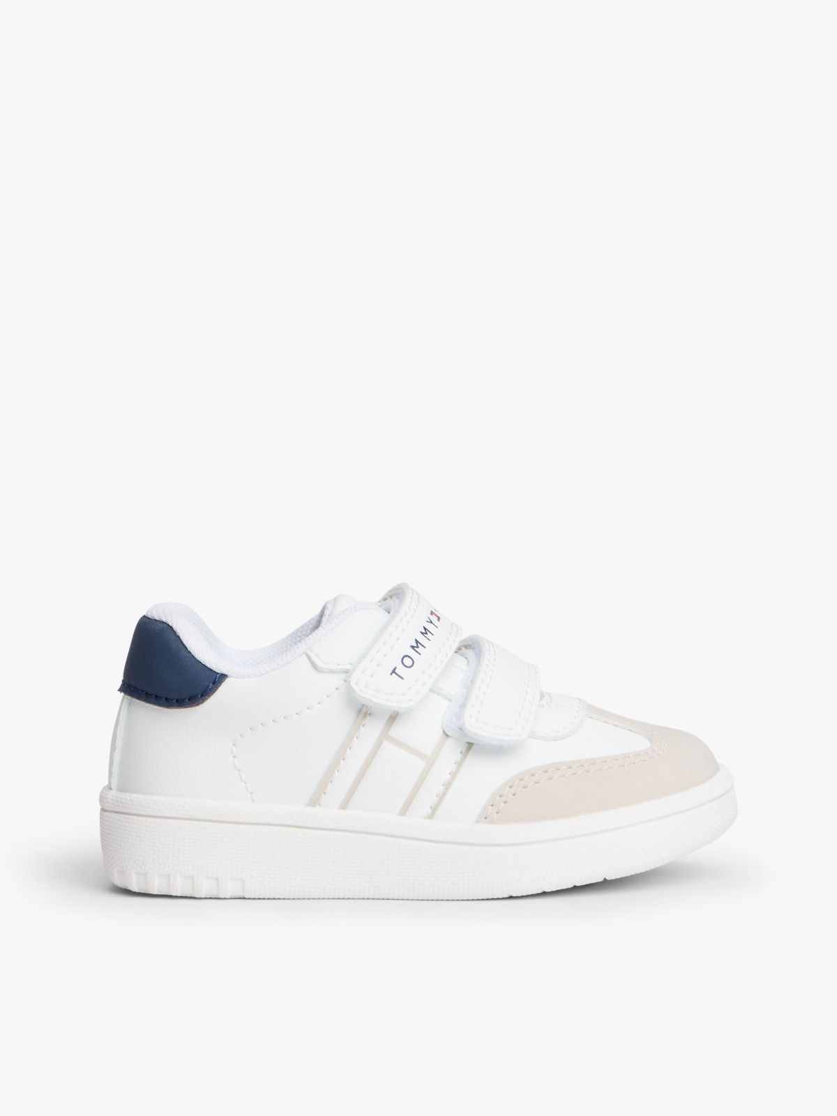 Tonal Flag Hook And Loop Trainers — Beige