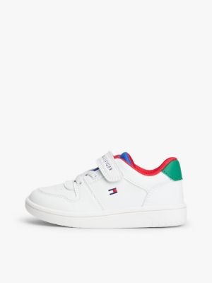 multi logo colour-pop hook and loop trainers for kids gender inclusive tommy hilfiger