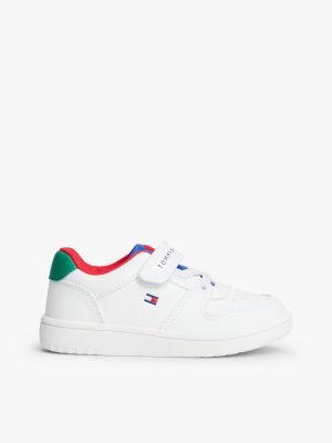 multi logo colour-pop hook and loop trainers for kids gender inclusive tommy hilfiger