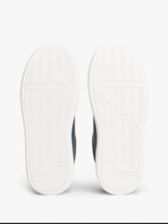 Flag Contrast Heel Trainers — Blue 5