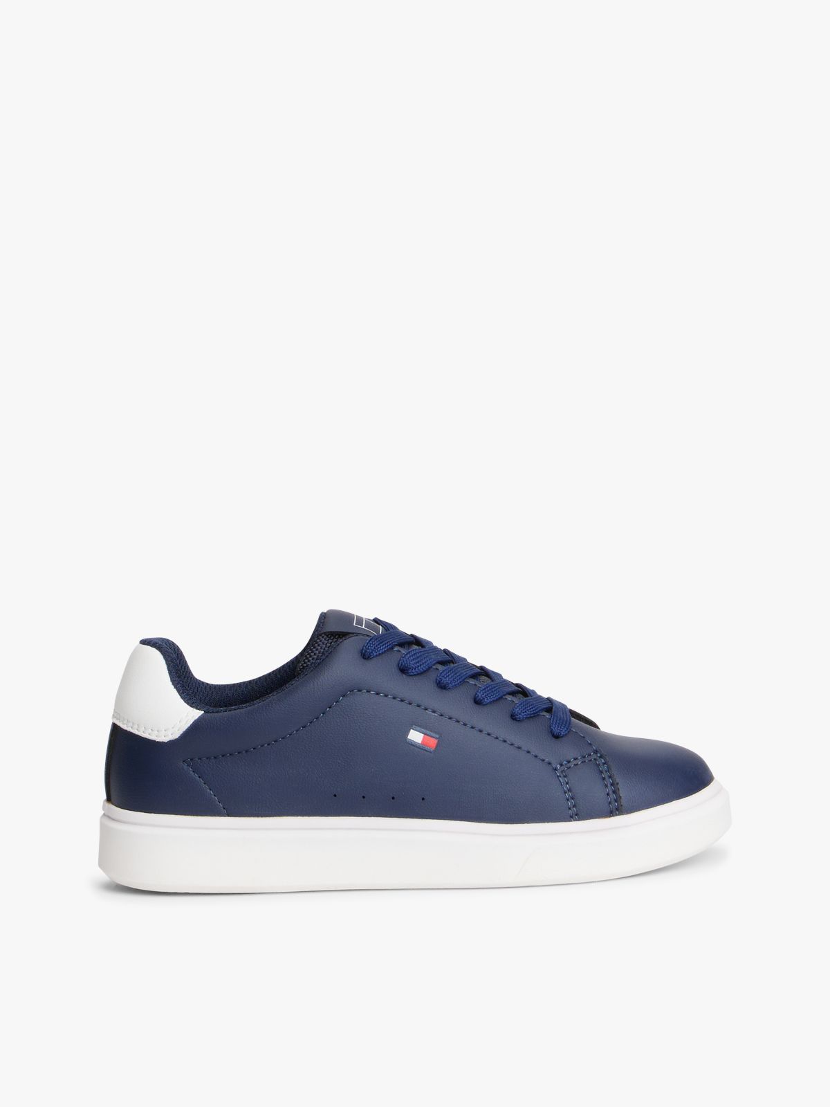 Flag Contrast Heel Trainers — Blue