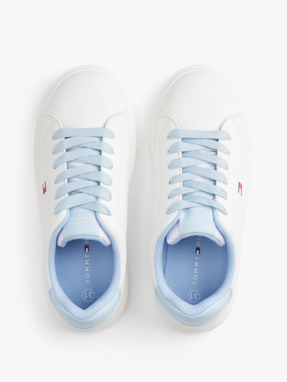 Flag Contrast Heel Trainers — White