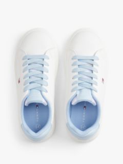 Flag Contrast Heel Trainers — White 3