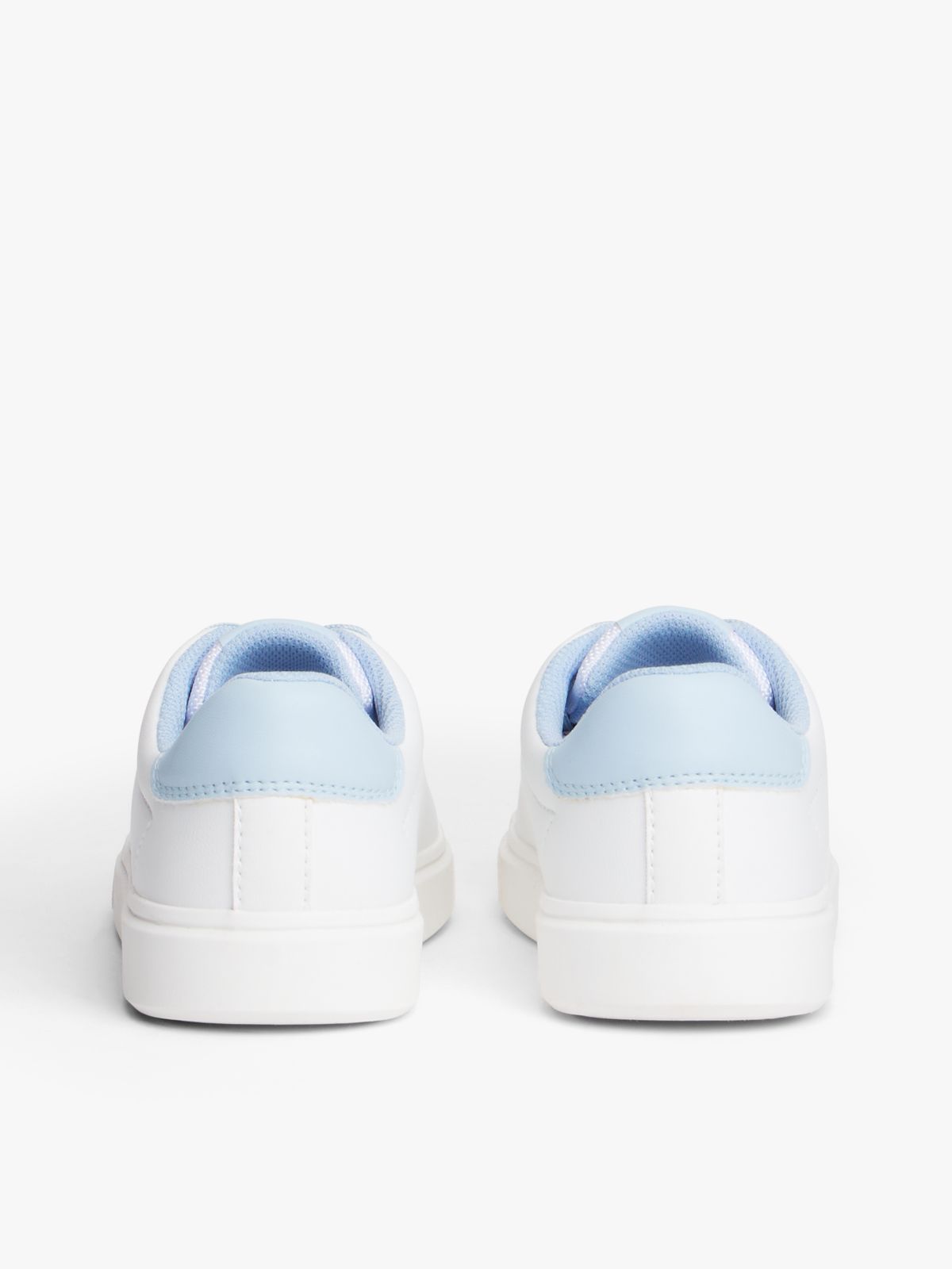Flag Contrast Heel Trainers — White