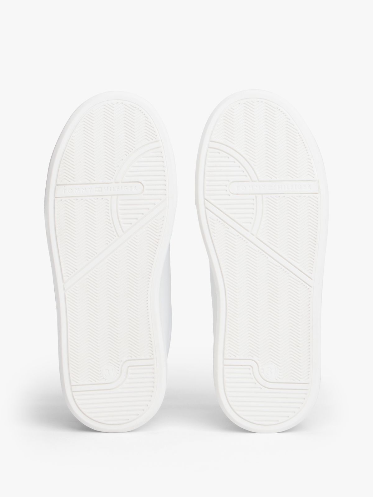 Flag Contrast Heel Trainers — White