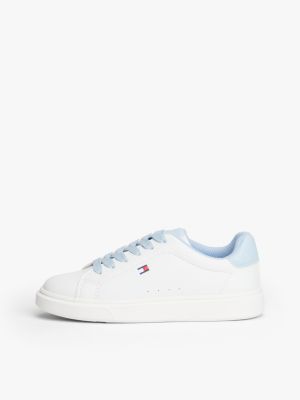 baskets à talon contrasté et drapeau blanc pour enfants genre inclusif tommy hilfiger