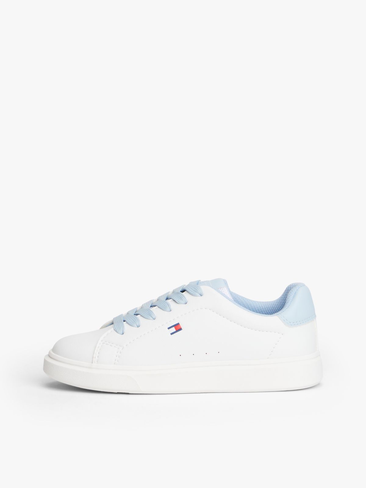 Flag Contrast Heel Trainers — White