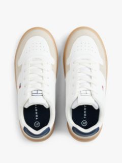 Flag Mixed Texture Trainers — Beige 3