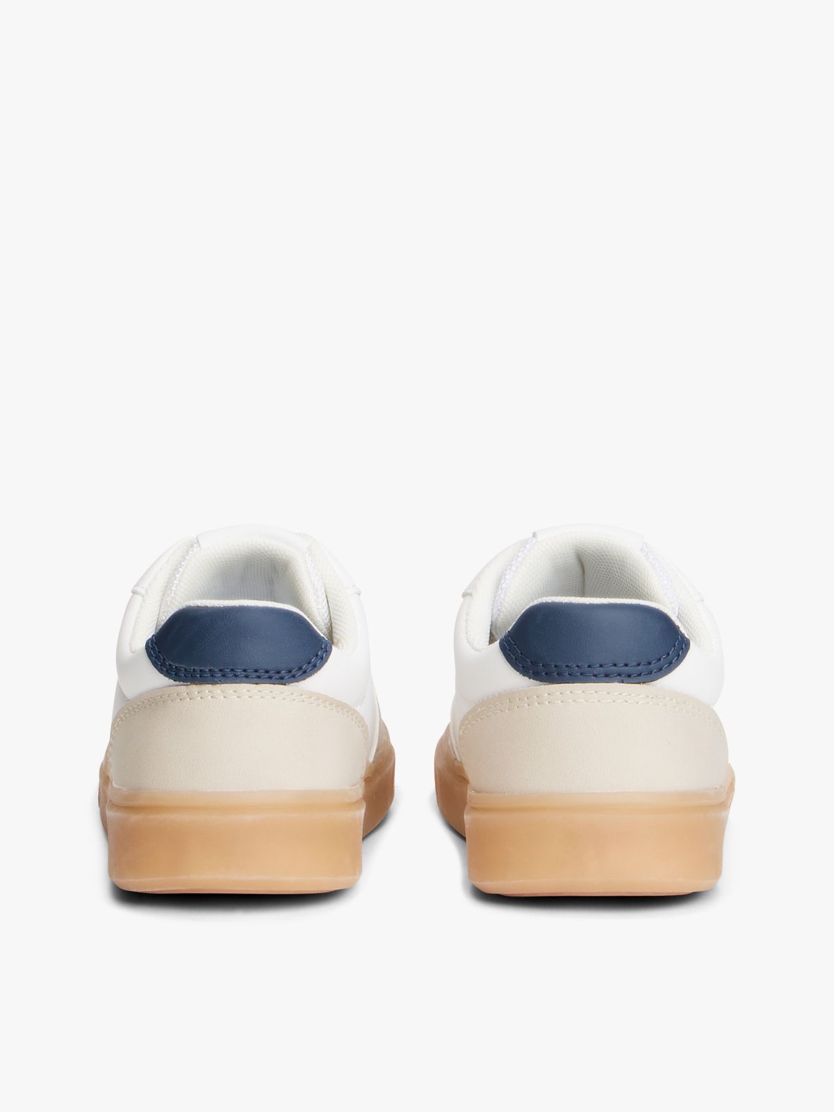Flag Mixed Texture Trainers — Beige