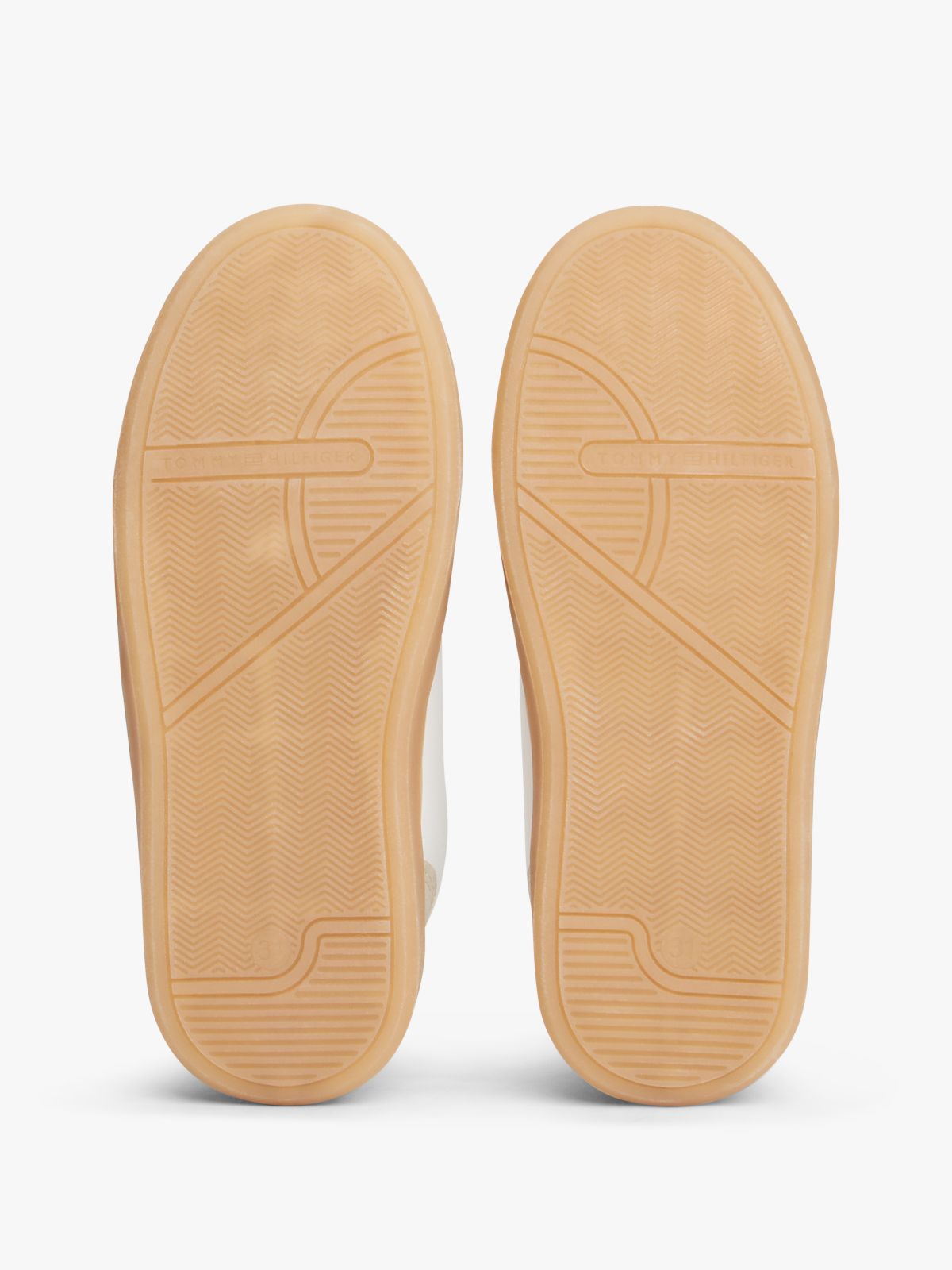 Flag Mixed Texture Trainers — Beige