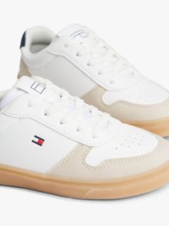 Flag Mixed Texture Trainers — Beige 6