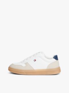 Flag Mixed Texture Trainers — Beige 7