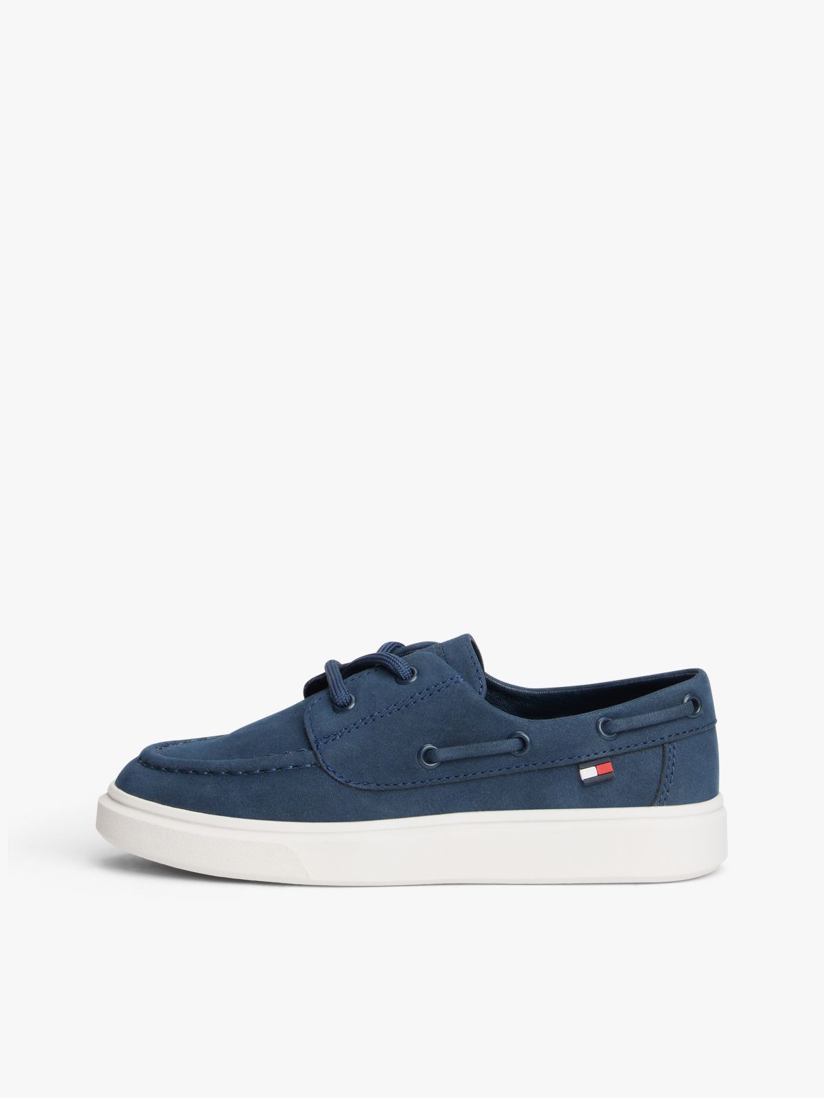 Flag Topstitch Boat Shoes — Blue