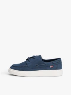Flag Topstitch Boat Shoes — Blue 7