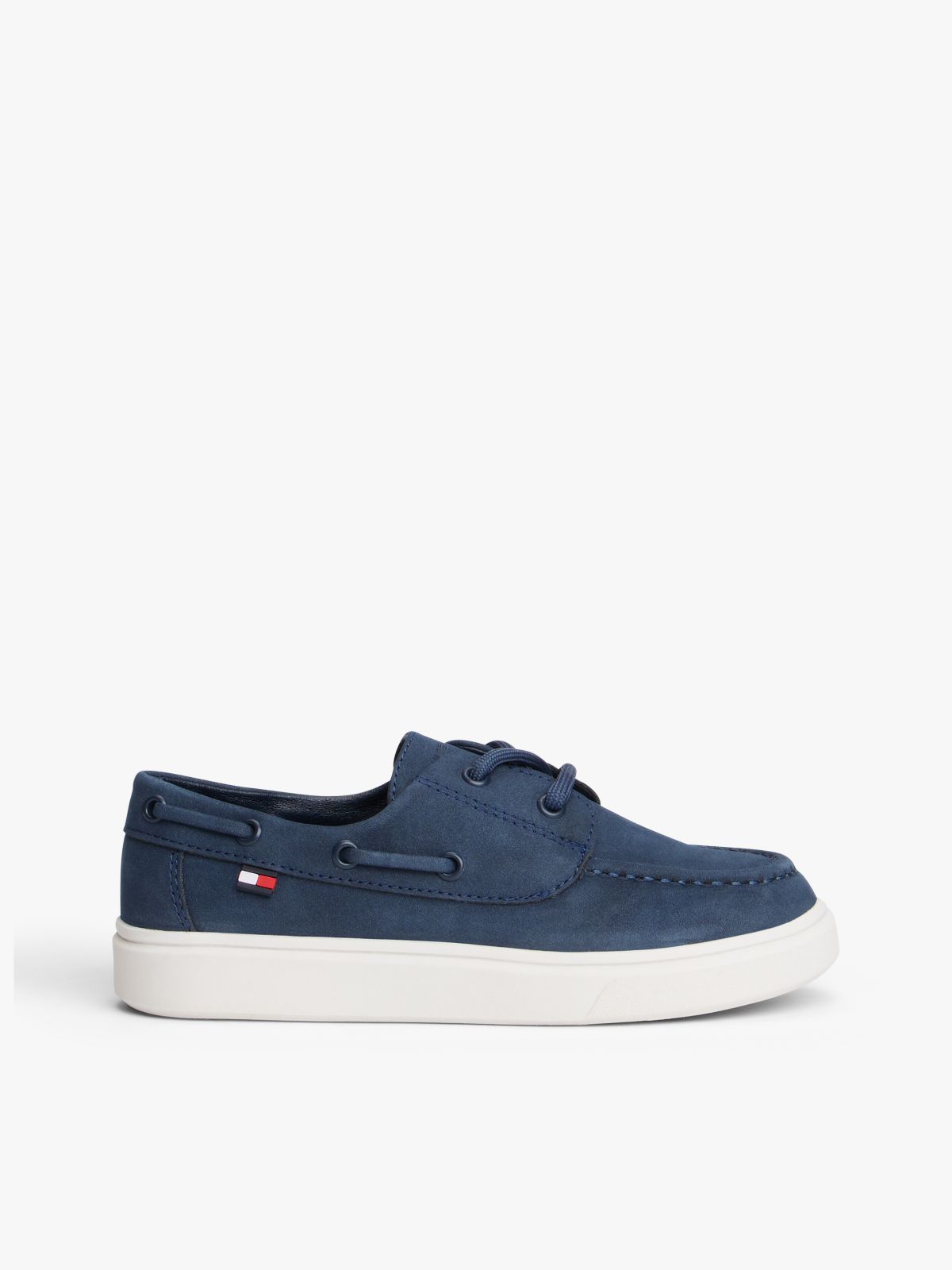 Flag Topstitch Boat Shoes — Blue