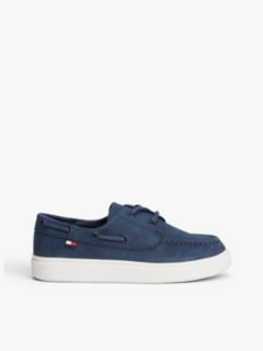 Flag Topstitch Boat Shoes — Blue 1