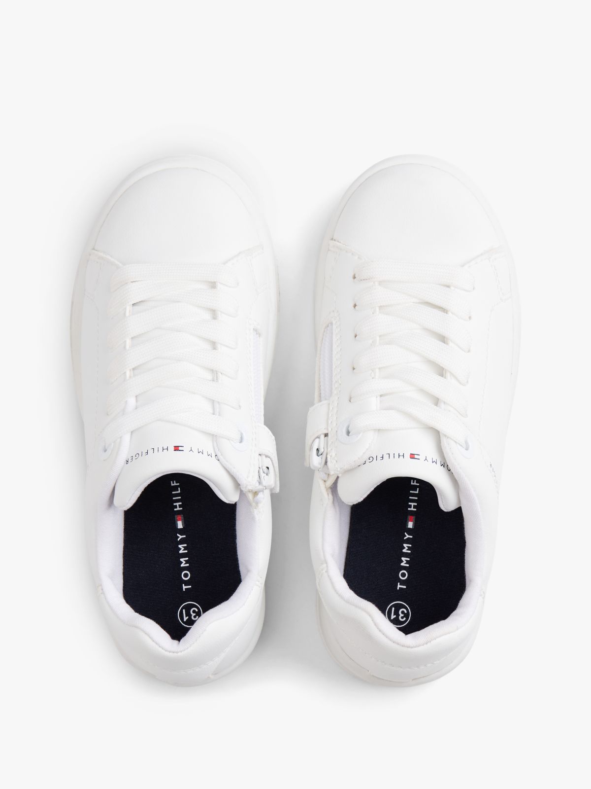 Logo Zip-Up Trainers — White