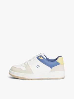 multi flag contrast mixed texture trainers for kids gender inclusive tommy hilfiger
