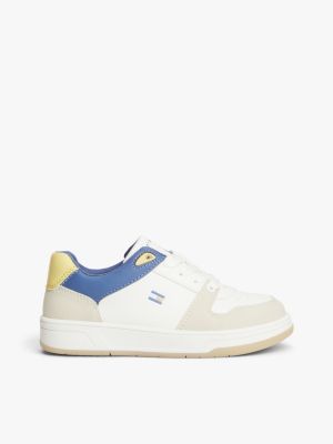 multi flag contrast mixed texture trainers for kids gender inclusive tommy hilfiger
