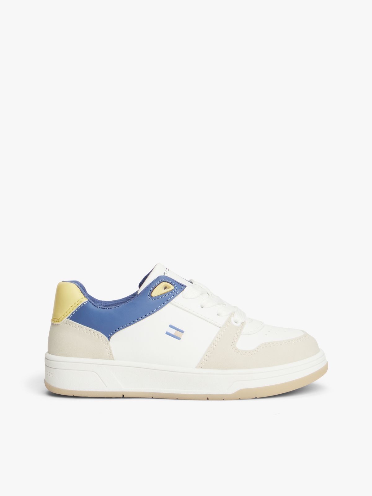 Flag Contrast Mixed Texture Trainers — Multi