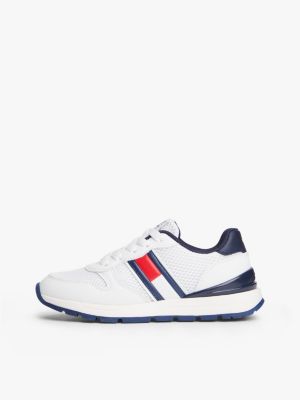 white flag mesh trainers for kids gender inclusive tommy hilfiger