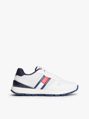 white flag mesh trainers for kids gender inclusive tommy hilfiger