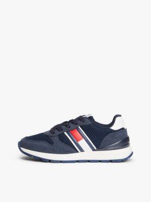 blue flag mesh trainers for kids gender inclusive tommy hilfiger