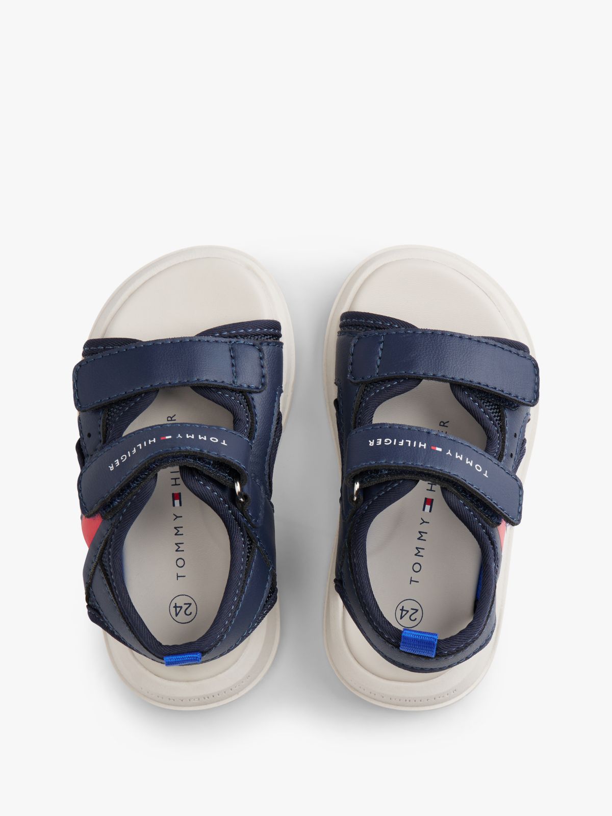Flag Double Hook And Loop Sandals — Blue