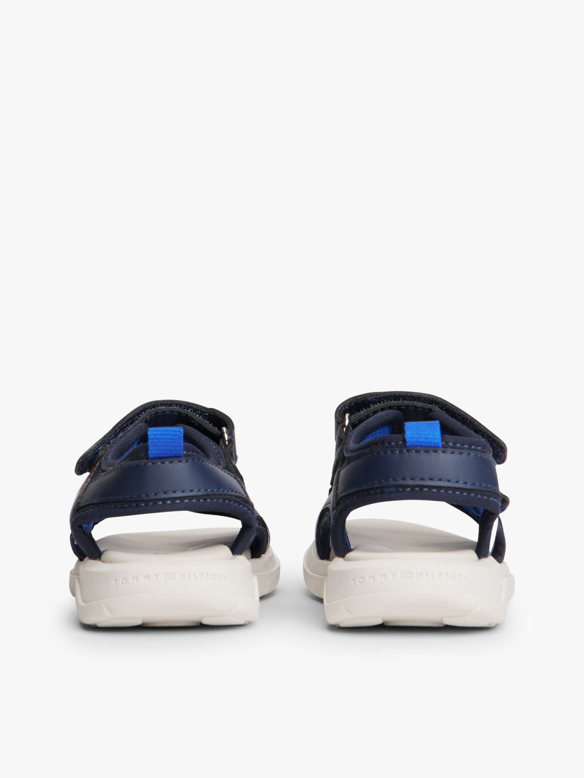 Flag Double Hook And Loop Sandals — Blue