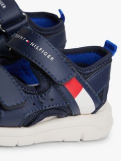 Flag Double Hook And Loop Sandals — Blue 6