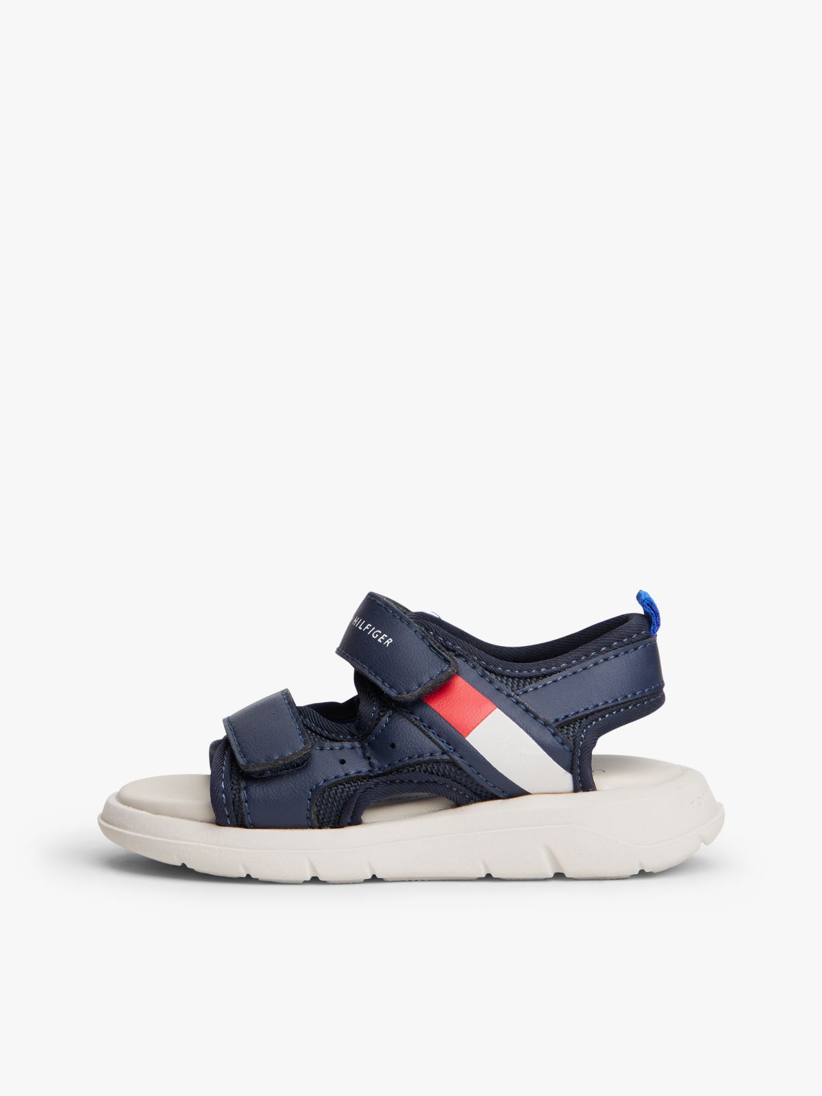 Flag Double Hook And Loop Sandals — Blue