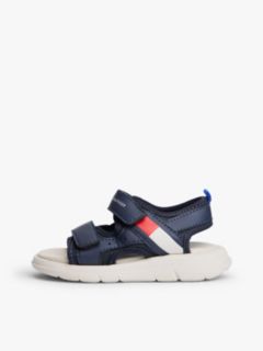 Flag Double Hook And Loop Sandals — Blue 7
