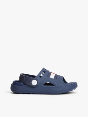 blue sandaal met rubberen vlag en hielband voor kinderen gender inclusive - tommy hilfiger