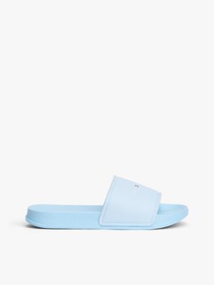 blue logo pool slides for kids gender inclusive tommy hilfiger